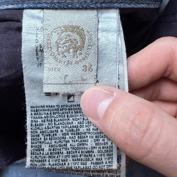 Diesel Waykee Jeans Men 36x30 Blue Straight Leg Medium Wash Faded Denim 0806U - Picture 9 of 16